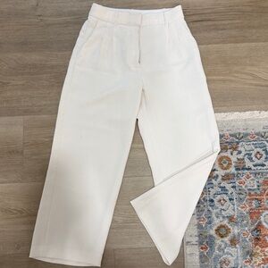Aritzia effortless Wilfred Cream Trousers size 2 cropped wide leg